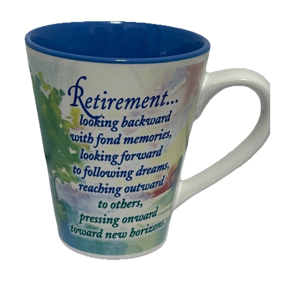 Retirement Coffee Mug 20 Oz. Floral Working Hard Tea Mug New Gift